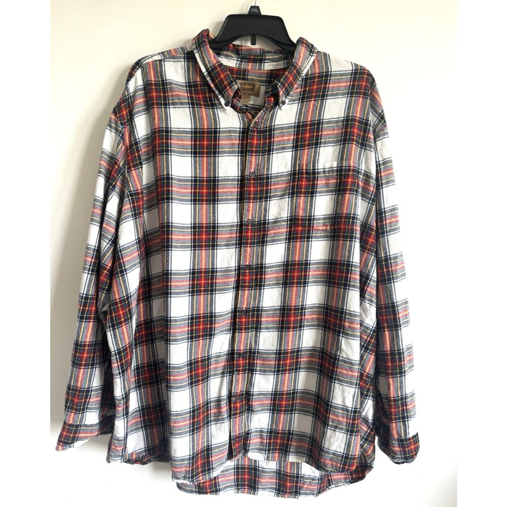 Foundry Tartan Plaid Shirt Mens 4XLT Flannel Long Sleeve Button Up Work